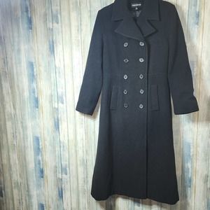 Vintage DONNYBROOK Long Double Breasted Wool Pea-coat Size 6 Christmas